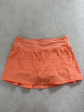 lululemon athletica Coral Orange Athletic Skort